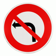 Panneau B2a - Interdiction de tourner à gauche à la prochaine intersection, signalisation temporaire disponible Panneau B2a - Interdiction de tourner à gauche à la prochaine intersection, signalisation temporaire disponible