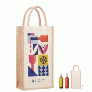 Sac en jute pour 2 bouteilles mo6259-13 Sac en jute pour 2 bouteilles mo6259-13