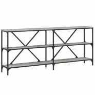 Table console sonoma gris 180x30x75 cm bois d'ingénierie et fer Modèle Orion Bois - 832856