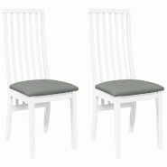 VidaXL Chaises à manger coussins 2 pcs blanc bois massif caoutchouc Modèle Vega Premium - 4102457