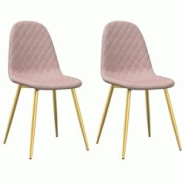 VidaXL Chaises à Manger Lot De 2 Rose Velours - rose 325672 VidaXL Chaises à Manger Lot De 2 Rose Velours - rose 325672