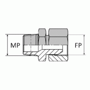 Adaptateur droit mâle NPT x femelle tournant NPSM - 1"1/4' , 41.98 , 1"1/4' , 37.78