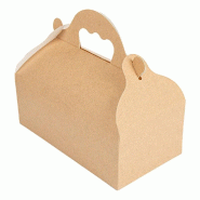 Boite pâtissière à poignée The Pack carton nano micro 10x18x7cm naturel -par 300