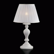 Bonetti Illumina Leonardo Lampe Shabby en bois blanc 1 lumière avec abat-jour dm.35 H.62 d.35 BL180-LM-BCO - blanc 8050713210281