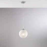 Bonetti Illumina Olaf Suspension 1 lumière en fer chromé avec sphère dm.20 130 d.20 BL294-S1-CR - gris 8050713219772
