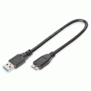 Câble de connexion DIGITUS USB 3.0, USB A - Micro USB BSt/St, 0,25 m - AK-300117-003-S