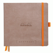 Carnet souple Goalbook Rhodiarama taupe A5, 240p./120 feuilles ivoire 90 g/m², quadrillé 5x5 - beige 117764C