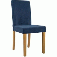 CLP Chaise de salle à manger Ina velours côtelé Bleu/Antique clair - bleu textile 326065 CLP Chaise de salle à manger Ina velours côtelé Bleu/Antique clair - bleu textile 326065