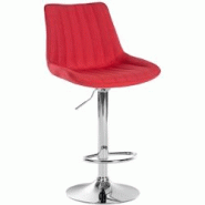 CLP Tabouret de bar Toni en Tissu Pied trompette en Métal Rouge/Chrome - rouge textile 321542 CLP Tabouret de bar Toni en Tissu Pied trompette en Métal Rouge/Chrome - rouge textile 321542
