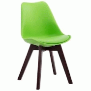 Décoshop26 - Chaise de salle à manger x1 design scandinave en PVC et plastique vert et piètement à 4 pieds en bois marron 10_0003295 - marron 300 Décoshop26 - Chaise de salle à manger x1 design scandinave en PVC et plastique vert et piètement à 4 pieds en bois marron 10_0003295 - marron 300