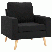 Décoshop26 - Fauteuil lounge design et moderne avec accoudoirs en tissu noir DEC028658 - noir 3000256987763