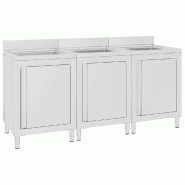 Éviers de cuisine commerciaux 3 pcs Acier inoxydable - 3058274 Éviers de cuisine commerciaux 3 pcs Acier inoxydable - 3058274