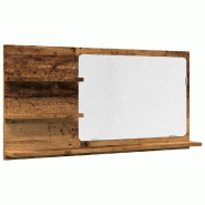 Helloshop26 - Armoire à miroir murale avec étagères fixes salle de bain 90 x 11 x 45 cm en bois d'ingénierie vieux bois 02_0050829 - verre 3000236