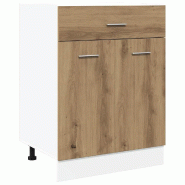 Helloshop26 - Armoire à tiroirs de cuisine design moderne 60 x 46 x 81 cm avec grand espace de rangement en bois chêne artisanal 02_0050744 - Bois m