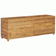 Helloshop26 - Jardinière lit surélevé plantes fleurs jardin 150 x 40 x 55 cm bois de teck recyclé et acier 02_0000913 - 3000072481537 Helloshop26 - Jardinière lit surélevé plantes fleurs jardin 150 x 40 x 55 cm bois de teck recyclé et acier 02_0000913 - 3000072481537
