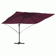 Helloshop26 - Parasol cantilever bordeaux 351 x 250 x 260 cm ombre pivotable design contemporain en polyester bordeaux 02_0058721 - aluminium 30002407