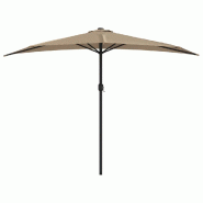 Helloshop26 - Parasol de balcon avec mât en aluminium taupe 300 x 150 cm demi 02_0008307 - aluminium 3000444082720