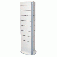 Tour de présentation rainurée 3 faces L49xP49xH155cm - blanc - robuste et stable