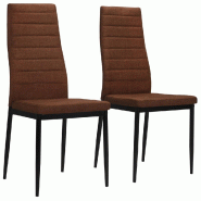 VidaXL Chaises à manger lot de 2 marron tissu Modèle Uvélia - 246183