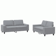 VidaXL Ensemble de canapés 2 pcs gris clair tissu Modèle Zenith Riviera - 3201882