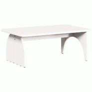 VidaXL Table basse Blanc 80 x 50 x 31 cm Bois massif en pin Modèle Eclipse Bois - 873518