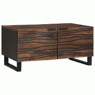 VidaXL Table basse Marron et Noir 80 x 50 x 40 cm Bois d'acacia massif Modèle Sirius Vintage - 4018013