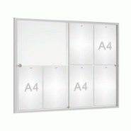 Vitrine intérieure coulissante anodisée - 8 à 12 A4 - aluminium anodisé argent - fabrication française Vitrine intérieure coulissante anodisée - 8 à 12 A4 - aluminium anodisé argent - fabrication française