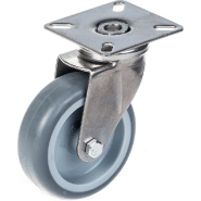 75mm 3" roulette en acier inoxydable caoutchouc gris, pivotante, 60kg 75mm 3" roulette en acier inoxydable caoutchouc gris, pivotante, 60kg