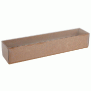 Boite macarons carton kraft et couvercle transparent 17x11,7x4,3 cm - par 25