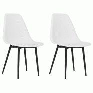 Décoshop26 - Set de 2 chaises de salle à manger design classique en pp blanc DEC025476 - blanc 3000255272211 Décoshop26 - Set de 2 chaises de salle à manger design classique en pp blanc DEC025476 - blanc 3000255272211