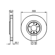 Disque de frein Bosch 0986479027 - ventilé de l'intérieur - 5 trous - épaisseur 32 mm - avant Disque de frein Bosch 0986479027 - ventilé de l'intérieur - 5 trous - épaisseur 32 mm - avant