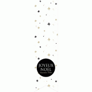 Etiquette cadeau adhésive Joyeuses Fêtes étoiles 35x135 mm par 200