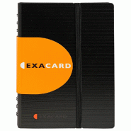 Exacompta Lot de 5 Porte-cartes EXACARD, reliure spiralée, 120 vues - noir matière synthétique 75034E