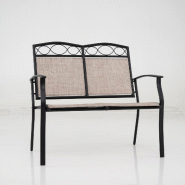 Helloshop26 - Banc extérieur 2 places 96 x 54 x 58 cm confort ergonomique décoratif en métal marron 20_0018406 - 3000232405335