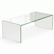 Helloshop26 - table basse en u 108 x 50 x 35 cm charge jusqu'à 30 kg style minimaliste pour salon en verre trempé transparent 20_0019484 - 300023297