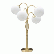 Mauro Ferretti Lampe De Table Glamour À 4 Lumières - Moderne En Métal Doré Et Verre Opaque - Douille E14 - Hauteur 74 Cm - doré 1711120003