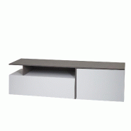 Mendler TV-Rack HWC-L34, Lowboard table de télévision sideboard armoire TV commode, bois 45x161x40cm compartiment de rangement, aspect béton blanc