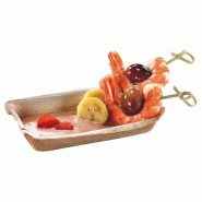 Naturesse Ramequins rectangles palmier 12 x 7 x 2,5 cm - 90 ml (400 unités) - Matériau naturel 3584-400