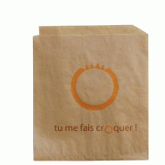 Sachet kraft ingraissable 18x22cm - par 1000 - Papier PEFC - Idéal pour crêpes, kebab
