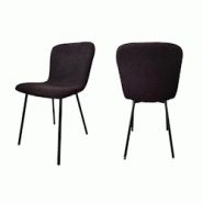 SalesFever Ensemble de 4 chaises de salle à manger | Housse en tissu bouclé | Pieds en métal | L 44 x P 52 x H 79 cm | noir - noir multi-matériau SalesFever Ensemble de 4 chaises de salle à manger | Housse en tissu bouclé | Pieds en métal | L 44 x P 52 x H 79 cm | noir - noir multi-matériau