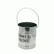 Seau zinc rond "Métalic" Comme au bistrot Ø20x24cm - par 8