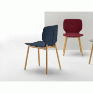 Lot de 2 chaises tapissée avec bordure colorée pied en chêne massif Lot de 2 chaises tapissée avec bordure colorée pied en chêne massif
