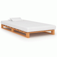 VidaXL Cadre de lit de palette sans matelas 90x200 cm bois massif Modèle Ovelor - 285262