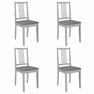 VidaXL Chaises à manger avec coussins lot de 4 gris bois solide Modèle Vega Line Plus - 247639