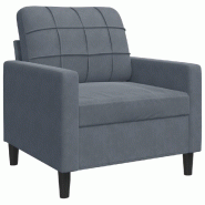 VidaXL Fauteuil Gris foncé 60 cm Velours Modèle Tervelor - 4007605