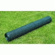 Vidaxl grillage acier galvanisé et revêtement en pvc 25x0,75 m vert 140408