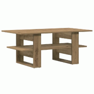 VidaXL Table basse chêne artisanal 102x55x42 cm bois d'ingénierie Modèle Ambre Chic - 855851