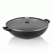 Wok Calido noir 4L - 400 cl Rond Fonte émaillée Kela - noir 4025457124754 Wok Calido noir 4L - 400 cl Rond Fonte émaillée Kela - noir 4025457124754