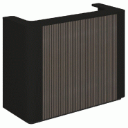 Comptoir noir Vertigo T01 2 angles arrondis MDF noir et noyer foncé 150x60x115cm