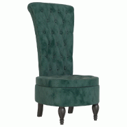 Décoshop26 - Chaise à dossier haut en velours vert foncé dossier capitonné DEC026251 - 3000255718054